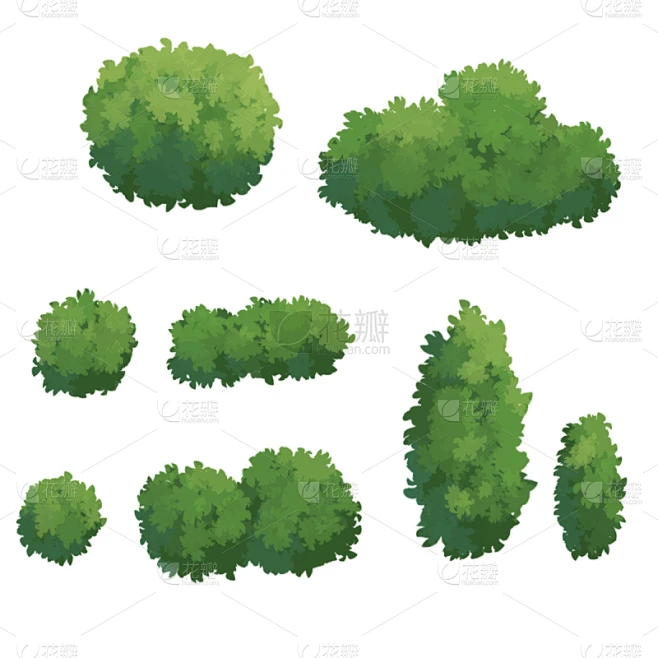 绘画插图,灌木,灌木林,树篱,形状,黑刺莓,无人,森林,户外,方形画幅素材-花瓣网