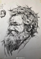 全开纸一小时素描人像男老年
.
素描头像做到形神兼备，
.
首先形准然后才是神态，
.
画素描人物参考素材。...展开全文c