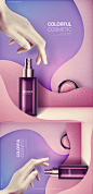 国外高端美妆广告海报模板护肤品化妆品PSD分层设计素材图