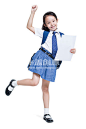 学生,教育,下课,快乐,小学生_05ba330b2_快乐的小学生拿着成绩单_创意图片_Getty Images China