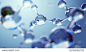 3d illustration of molecule model. Science background with molecules and atoms