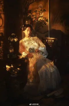 “那年生日，父亲从宫里请了一位留过洋的画师为我画下了这张像。”

自那天起，
他把我绘在了纸上，我把他镌刻到了心上。

/@犬壹-
...展开全文c