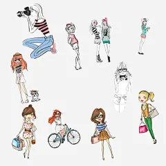 卡通青春少女免抠素材_新图网 https://ixintu.com 卡通 青春少女 免抠素材