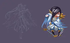 吟游诗人线稿+Q版