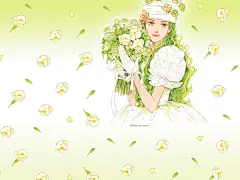 浪漫情侣手绘插画精美壁纸(壁纸3)
