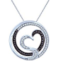 0.21 Carat TW, Sterling Silver Diamond Heart Pendant with Chain featuring Black Diamonds