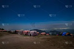 夜景doi安康山，清迈，泰国。
