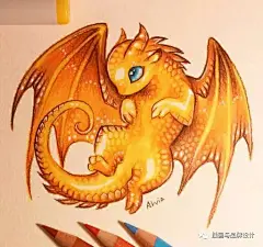 I&amp;B插画丨我滴天呐，彩铅画的小宇宙被打开了，小神兽好美腻（一）
