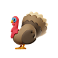 火鸡 3D多彩卡通动物形象图标 Turkey_2k