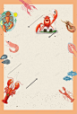 创意手绘龙虾餐饮美食促销海报背景模板 餐厅 餐饮 背景 设计图片 免费下载 页面网页 平面电商 创意素材