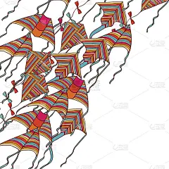 矢量风筝为您的设计。手绘插图。