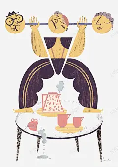 创意诙谐举重插画高清素材 举重插画 创意插图 创意诙谐图案 免抠png 设计图片 免费下载