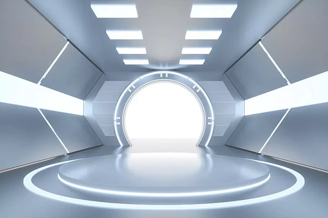 科技感隧道，三维图形图片下载
