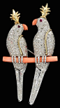 Platinum and diamond 'two birds' brooch, Tiffany & Co.: 