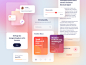 Story Sharing App ui kit discover book read writing story blur glass cards dashboard gradient mobile app icons ios