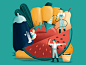 Fruit and vegetables - editorial illustration<br/>by Daniele Simonelli