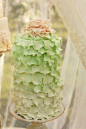 翻糖 婚礼 鲜花 绿色 蛋糕 甜点