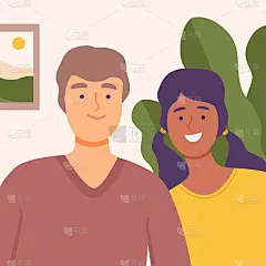 年轻夫妇在家在线交流，视频通话，在线会议，通过互联网与亲友聊天，隔离，隔离概念矢量插图
