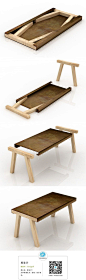 “mastro”是一个小型家具，它的灵感来自于传统工匠工作室中的旧工作台或凳子。桌面是用酸蚀铁板材料制作的，两侧各有一个槽，内部可以放两个杉木支架，节省空间便于储存。这两个木桌腿很容易抽出，简单的插接在铁皮桌面上即可使用。尺寸：80 x 1... 
