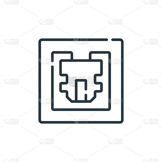端口矢量图标。端口可编辑的中风。端口线性符号，用于web和移动应用程序，标志，印刷媒体。细线说明。矢