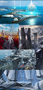 科幻城市场景参考图外景室外赛博朋克未来都市聚居地超现代素材-淘宝网