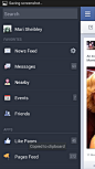 Facebook Android custom navigation screenshot