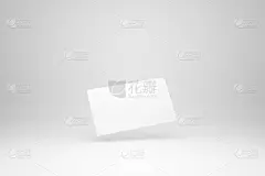 白色名片模型模板与剪切路径包括。模拟设计演示品牌，企业形象。三维渲染