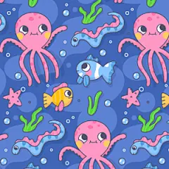 卡通可爱儿童森林海洋小动物看书玩耍插画图案海报ai矢量设计素材-淘宝网