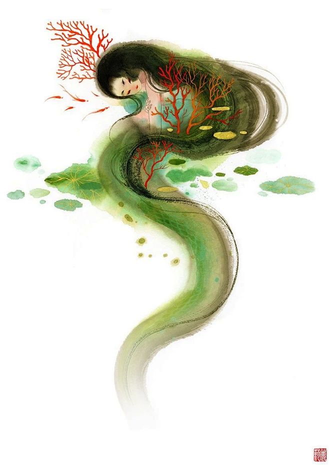插画，手绘，油画，卡通，动漫