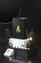 OPPO Mooncake Packaging Design 2019中秋月饼礼盒包装设计 : OPPO手机2019月饼礼盒设计 / 月空（MOON SPACE) 皓月当空照，繁星银光耀。礼盒以繁星、明月、玉兔为元素，礼盒扣以金属材质衬托明月光辉。“小时不识月，呼作白玉盘”，据说古人不懂月，将月亮比喻成玉盘，于是我们将只存在诗歌中的白玉盘制作成玉兔碟，把团圆放进礼盒。