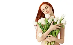 女人与花36859_名星模特_人物类_图库壁纸_联盟素材