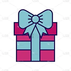 可爱的紫红色礼品卡通