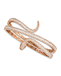 18k Rose Gold Diamond Snake Bangle