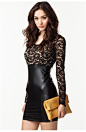 Leatherette N Lace Bodycon Dress