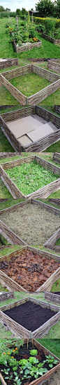 Building lasagna raised bed gardens.: 