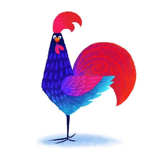 鸡的创意插画