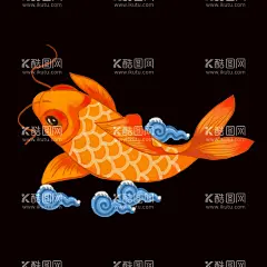 锦鲤  - 源文件下载【酷图网】锦鲤,国潮,插画,国风,鲤鱼,金鱼,鱼,小金鱼,小鱼,鱼类,卡通鱼,锦鲤素材,鲤鱼图,鲫鱼,鲤鱼跳龙门