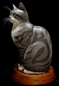 NEO One of a Kind Hand Carved Painted Wooden Cat Sculpture. $70,000.00, via Etsy.