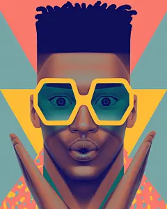 bold colorful Fashion  inspiration modern popart portrait Unique vivid