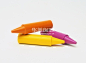 手工艺设备,影棚拍摄,水笔,橙色,紫色_74423052_Three crayons, purple, orange and yellow_创意图片_Getty Images China