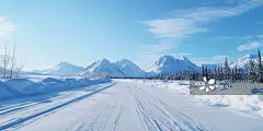 【AI数字艺术】冬季户外自然风景雪景路面背景图片素材