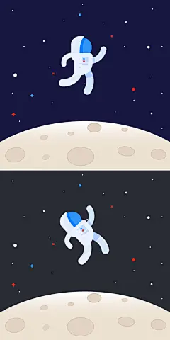 Ai临摹 | 扁平风插画-太空中的宇航员 – SnailTogo Design - 设计与生活