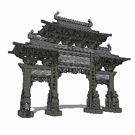 中式 牌坊 古典 斗拱 屋檐