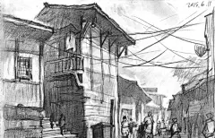 速写万象集：（素描绘画手绘）民居风景写生手绘铅笔速写 民居风景是速写写生的经典主题，其古朴的建筑形态与自然环境融合的独特美感，为创作者提供了丰富的表现空间。掌握以下技巧，助你用铅笔精准捕捉民居的韵味与光影。 一、观察与构图：先“读景”再落笔 取舍与提炼：面对复杂场景时，先确定主体（如老屋、巷道、屋顶），弱化或省略次要元素（如杂乱的电线、无关的行人），保持画面简洁。 构图法则： 三分法：将画面分为九...