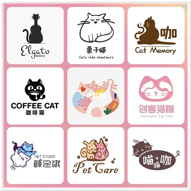 串门喽｜欣赏宠物猫咪logo设计