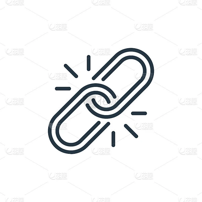 破碎的链接图标矢量从seo和营销的概念。断线插图的链接可编辑的笔触。用于网页和移动应用程序，标志，印素材-花瓣网