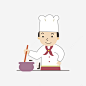 卡通厨师做美食简图png免抠素材_新图网 https://ixintu.com 做美食 厨师 厨师服 厨师帽 人物 卡通 手绘图