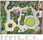 美国当代康复花园设计：俄勒冈烧伤中心花园图2 花园总平面图 