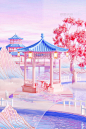 七夕情人节3D立体中国风古风建筑场景图片_潮国创意