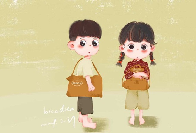 板绘萌娃插画，太可爱了。#遇见艺术# 作...